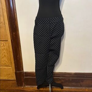 LOFT Black and White Polka Dot Skinny Pants